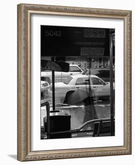 Pedestrians and Traffic Make Their Way Across 56th Street-null-Framed Photographic Print