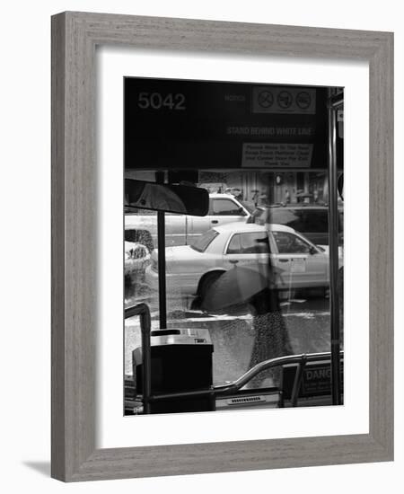 Pedestrians and Traffic Make Their Way Across 56th Street-null-Framed Photographic Print