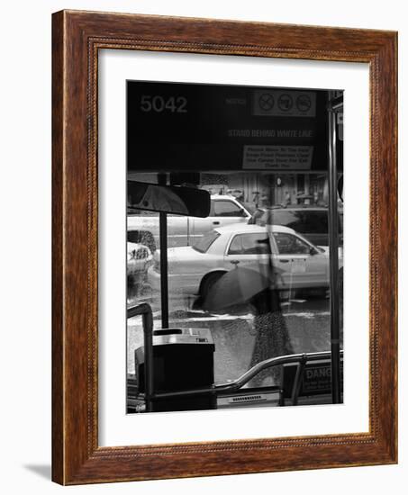 Pedestrians and Traffic Make Their Way Across 56th Street-null-Framed Photographic Print