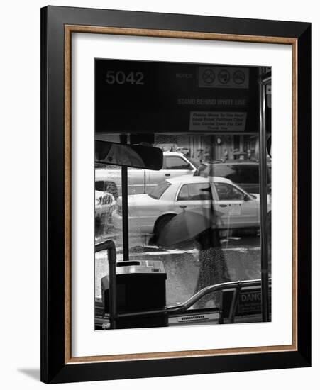 Pedestrians and Traffic Make Their Way Across 56th Street-null-Framed Photographic Print