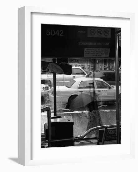 Pedestrians and Traffic Make Their Way Across 56th Street-null-Framed Photographic Print