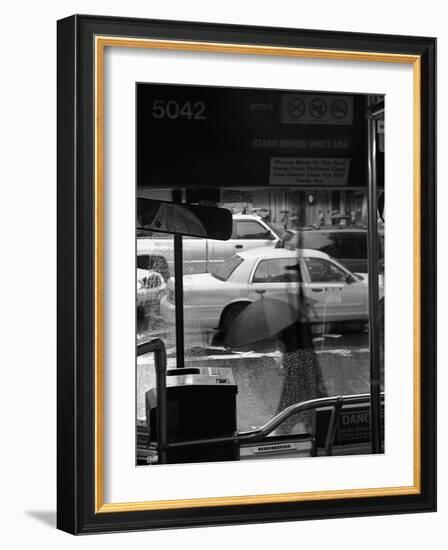 Pedestrians and Traffic Make Their Way Across 56th Street-null-Framed Photographic Print