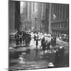 Pedestrians Crossing Slushy Intersection at Wall Street-Walker Evans-Mounted Photographic Print