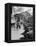 Pedestrians Walking Along Main Street in Resort Town with Cascade Mountain in the Background-Andreas Feininger-Framed Premier Image Canvas