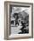 Pedestrians Walking Along Main Street in Resort Town with Cascade Mountain in the Background-Andreas Feininger-Framed Photographic Print