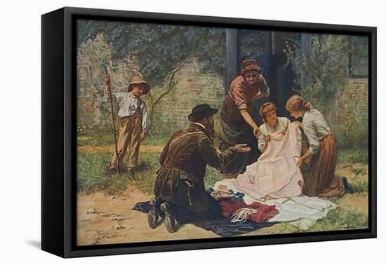 Pedlar Sells Cloth, 1880-Fred Morgan-Framed Stretched Canvas