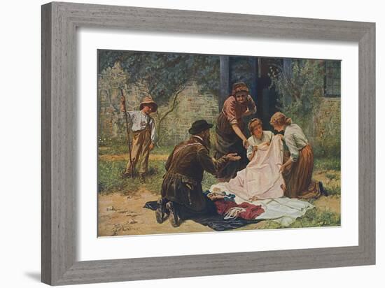 Pedlar Sells Cloth, 1880-Fred Morgan-Framed Art Print