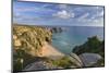 Pednvounder beach and Logan Rock from Treen Cliff, Cornwall, England.-Adam Burton-Mounted Photographic Print