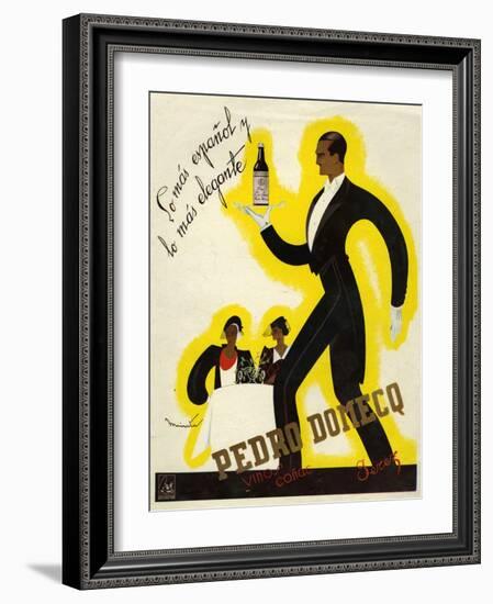 Pedro Domecq, Magazine Advertisement, Spain, 1920-null-Framed Giclee Print