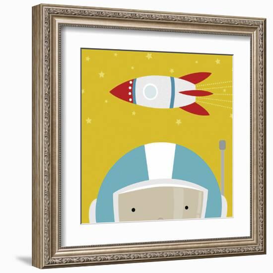 Peek-a-Boo Astronaut-Yuko Lau-Framed Art Print