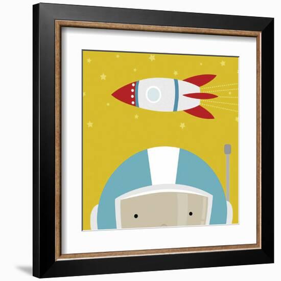 Peek-a-Boo Astronaut-Yuko Lau-Framed Art Print