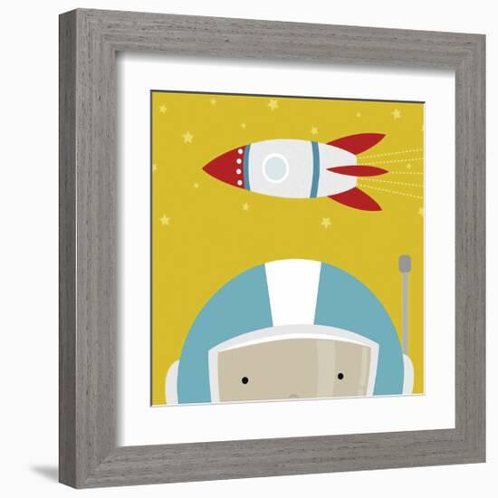 Peek-a-Boo Astronaut-Yuko Lau-Framed Art Print