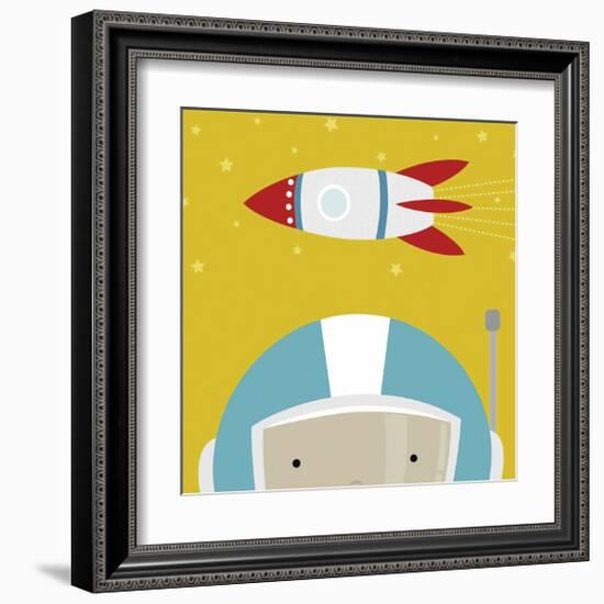 Peek-a-Boo Astronaut-Yuko Lau-Framed Art Print