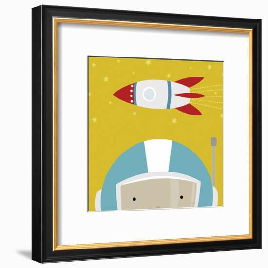 Peek-a-Boo Astronaut-Yuko Lau-Framed Art Print