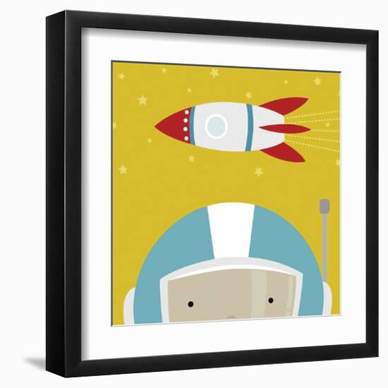 Peek-a-Boo Astronaut-Yuko Lau-Framed Art Print