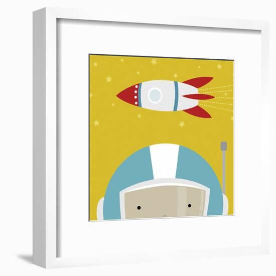 Peek-a-Boo Astronaut-Yuko Lau-Framed Art Print