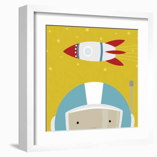 Peek-a-Boo Astronaut-Yuko Lau-Framed Art Print