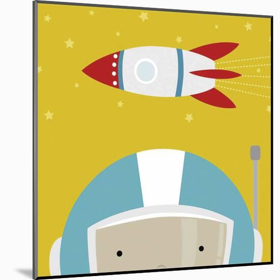 Peek-a-Boo Astronaut-Yuko Lau-Mounted Art Print