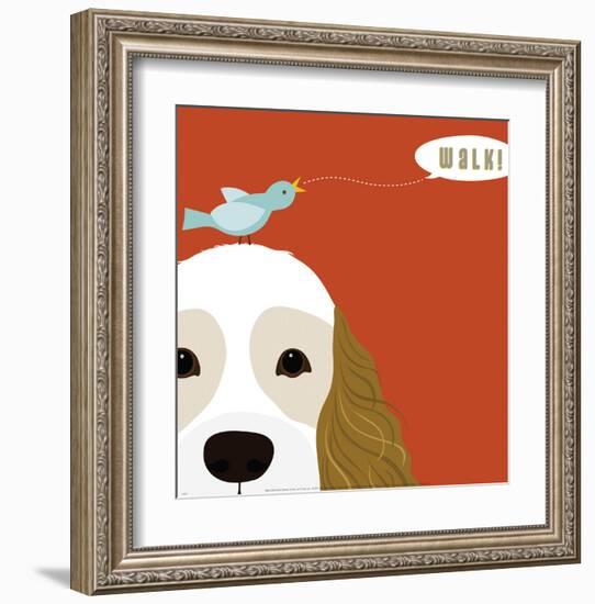 Peek-a-Boo Cocker Spaniel-Yuko Lau-Framed Art Print