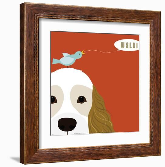 Peek-a-Boo Cocker Spaniel-Yuko Lau-Framed Art Print