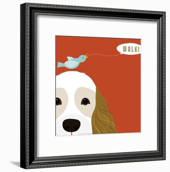 Peek-a-Boo Cocker Spaniel-Yuko Lau-Framed Art Print