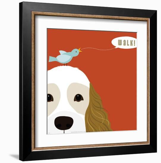 Peek-a-Boo Cocker Spaniel-Yuko Lau-Framed Art Print