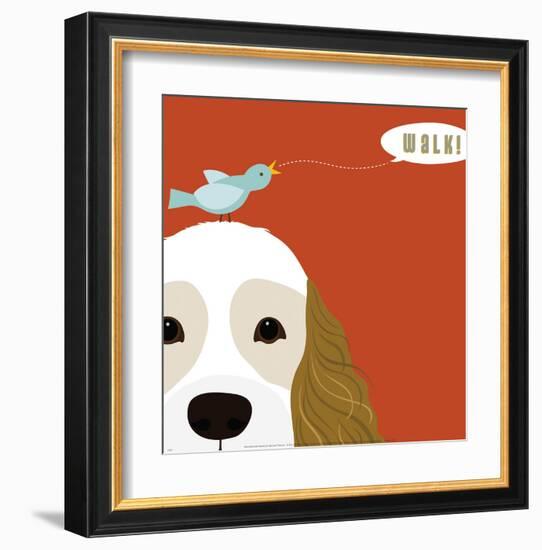 Peek-a-Boo Cocker Spaniel-Yuko Lau-Framed Art Print