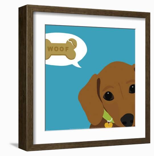 Peek-a-Boo Dachsund-Yuko Lau-Framed Art Print