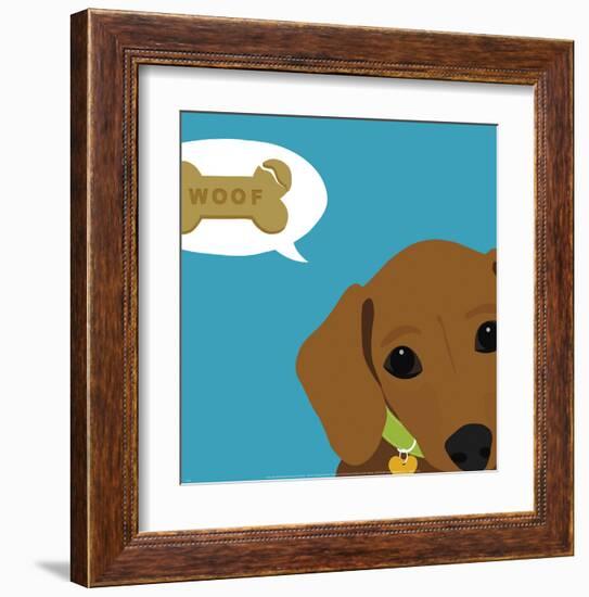 Peek-a-Boo Dachsund-Yuko Lau-Framed Art Print