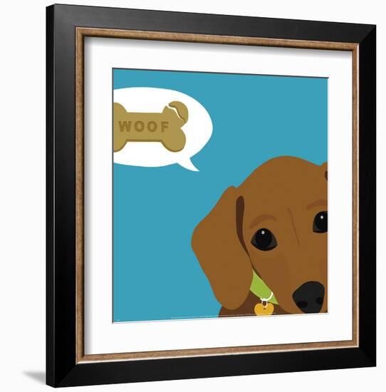 Peek-a-Boo Dachsund-Yuko Lau-Framed Art Print