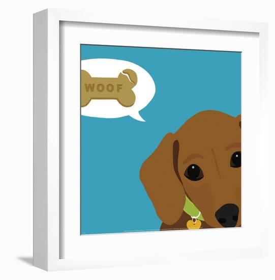 Peek-a-Boo Dachsund-Yuko Lau-Framed Art Print