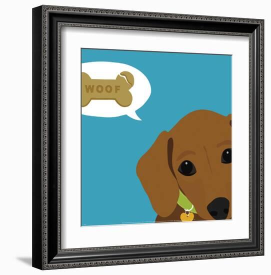 Peek-a-Boo Dachsund-Yuko Lau-Framed Art Print