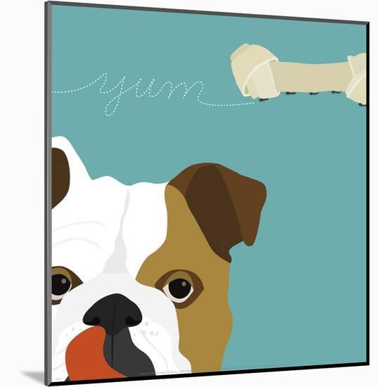 Peek-a-Boo English Bulldog-Yuko Lau-Mounted Art Print