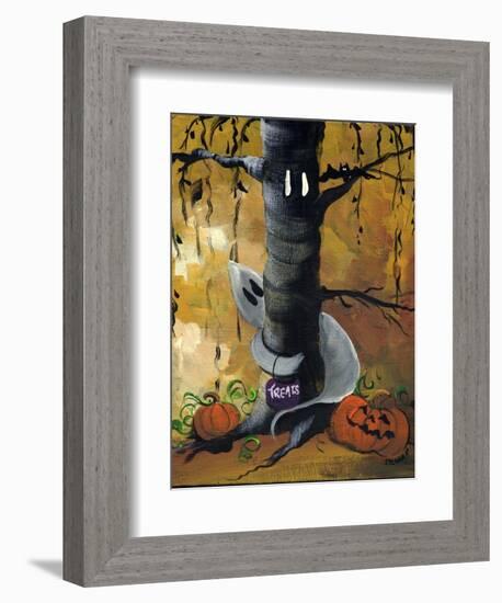 Peek A Boo Ghost & Jack O Lantern-sylvia pimental-Framed Art Print