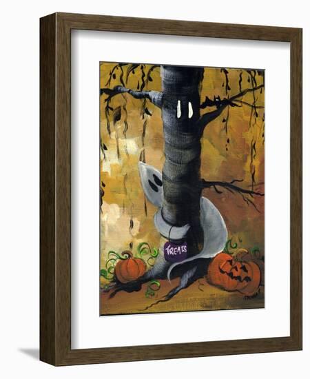 Peek A Boo Ghost & Jack O Lantern-sylvia pimental-Framed Art Print
