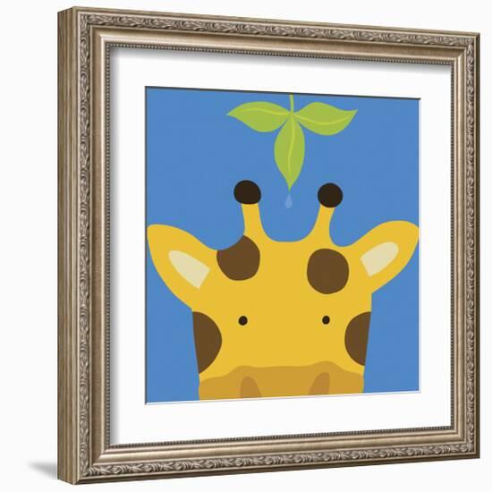 Peek-a-Boo Giraffe-Yuko Lau-Framed Art Print