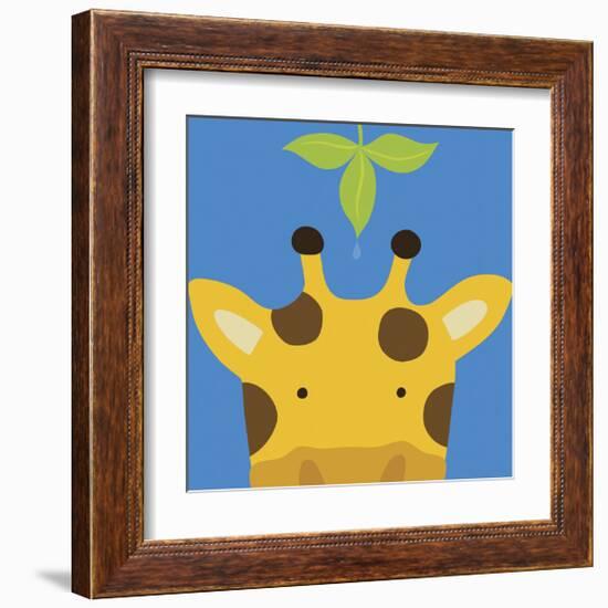 Peek-a-Boo Giraffe-Yuko Lau-Framed Art Print
