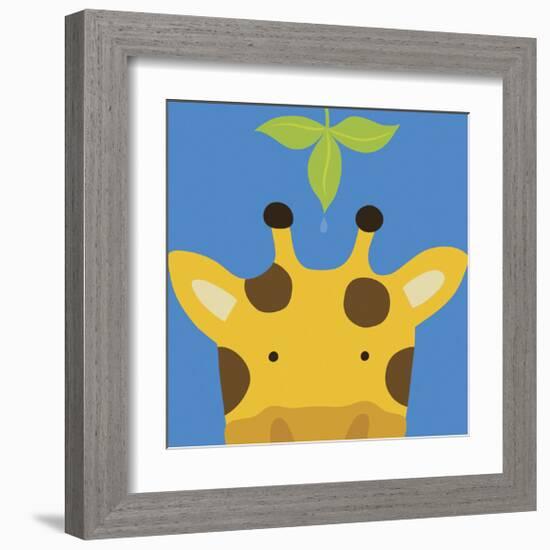 Peek-a-Boo Giraffe-Yuko Lau-Framed Art Print