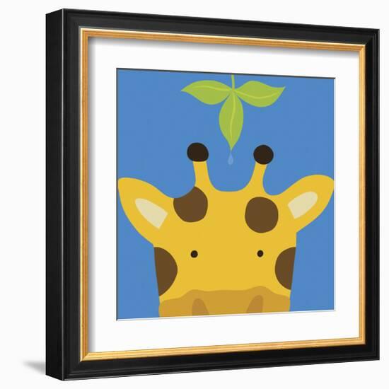 Peek-a-Boo Giraffe-Yuko Lau-Framed Art Print