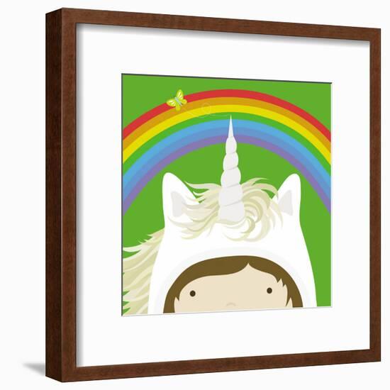 Peek-a-Boo Heroes: Unicorn-Yuko Lau-Framed Art Print