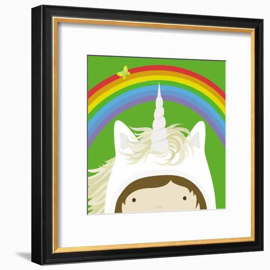 Peek-a-Boo Heroes: Unicorn-Yuko Lau-Framed Art Print
