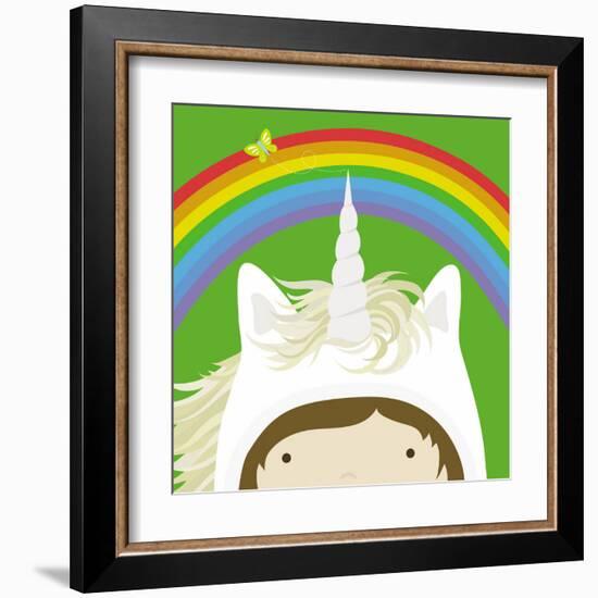 Peek-a-Boo Heroes: Unicorn-Yuko Lau-Framed Art Print