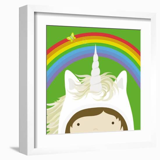 Peek-a-Boo Heroes: Unicorn-Yuko Lau-Framed Art Print