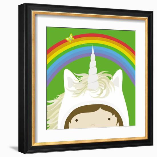 Peek-a-Boo Heroes: Unicorn-Yuko Lau-Framed Art Print