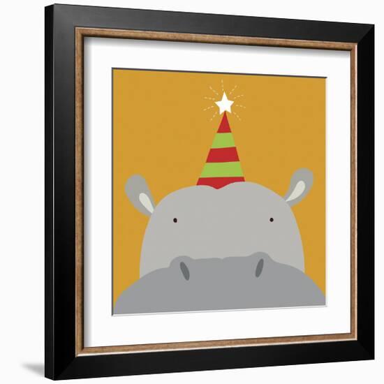 Peek-a-Boo Hippo-Yuko Lau-Framed Art Print