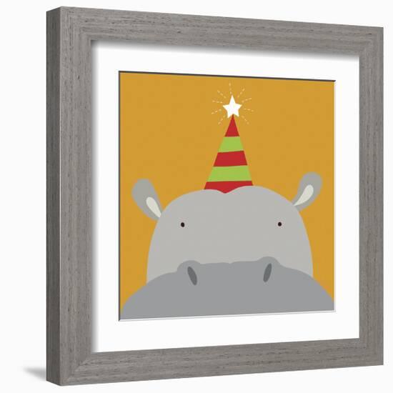 Peek-a-Boo Hippo-Yuko Lau-Framed Art Print