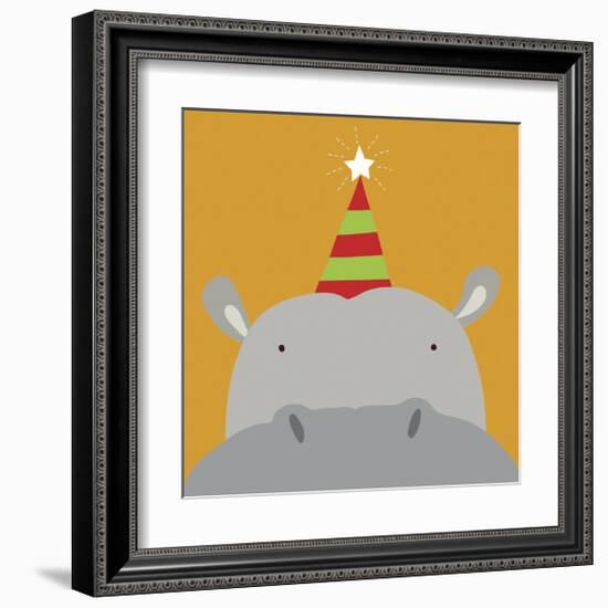 Peek-a-Boo Hippo-Yuko Lau-Framed Art Print