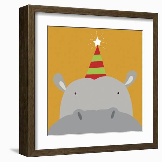 Peek-a-Boo Hippo-Yuko Lau-Framed Art Print