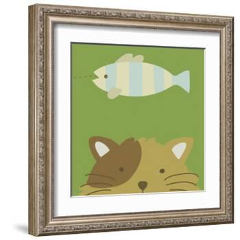 Peek-a-boo II- Cat-Yuko Lau-Framed Art Print