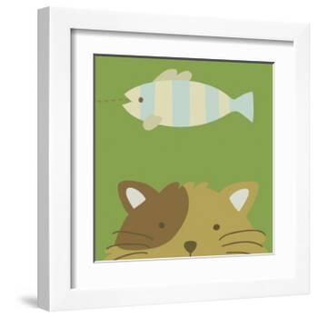 Peek-a-boo II- Cat-Yuko Lau-Framed Art Print
